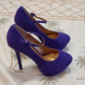 Suede Purple Promise Platform Heels